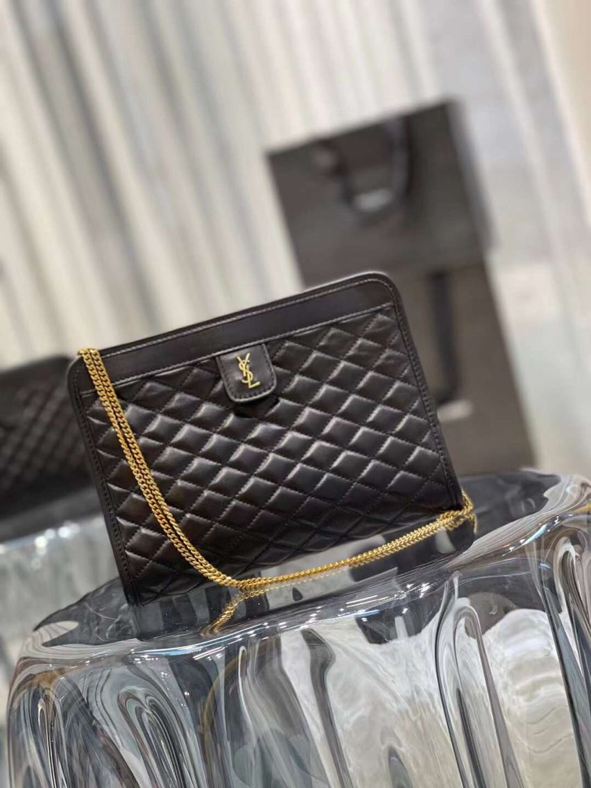 Yves Saint Laurent Calfskin Leather Y357361 black