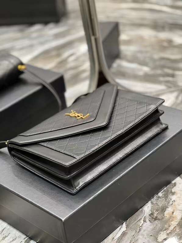 Yves Saint Laurent Calfskin Leather Shoulder Bag 6688631 black