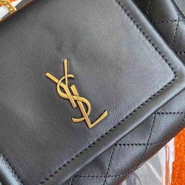 YSL MONOGRAM MINI NOLITA IN LAME LEATHER 672738 BLACK