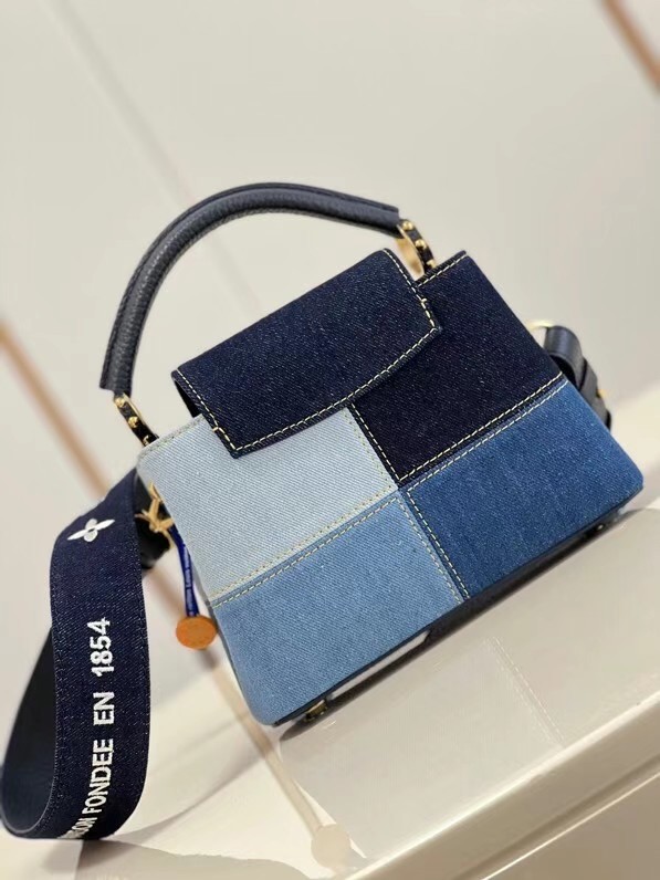 Louis Vuitton denim CAPUCINES MINI M59430 blue