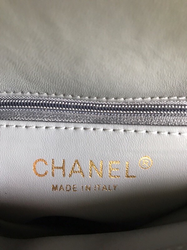 Chanel CC original lambskin top handle flap bag A92236 dark gray&Gold-Tone Metal