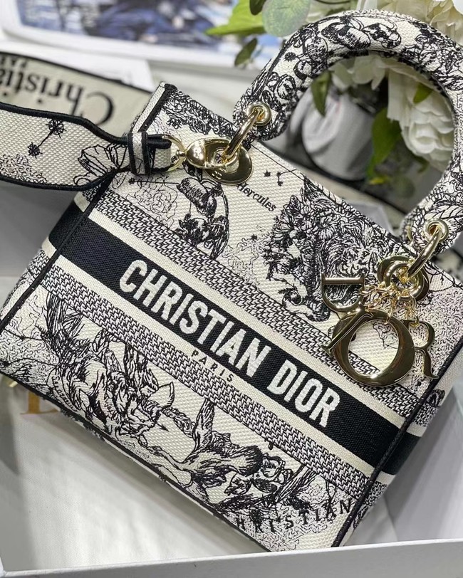 Dior MEDIUM LADY D-LITE BAG Embroidered M0565-15