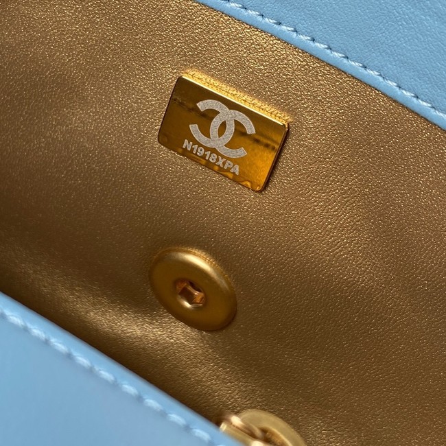 Chanel small Flap Bag Original Sheepskin Leather AS1787 sky blue