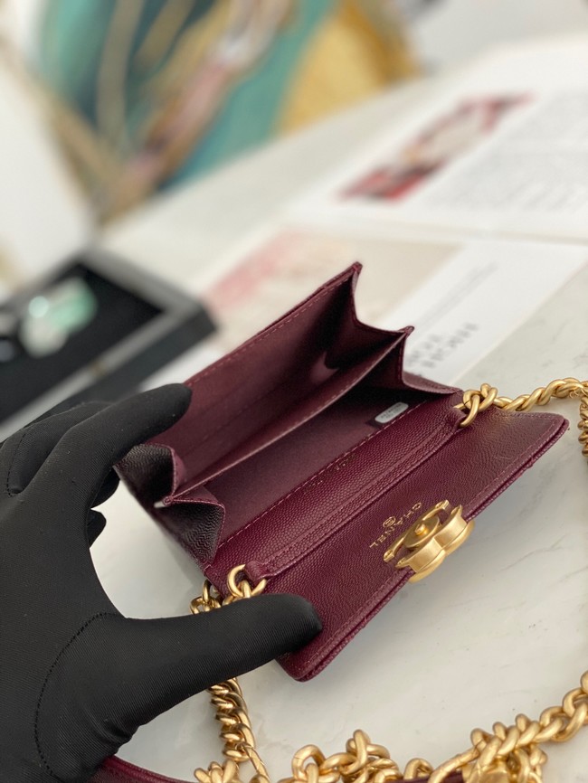 CHANEL CLUTCH WITH CHAIN 81156 Burgundy
