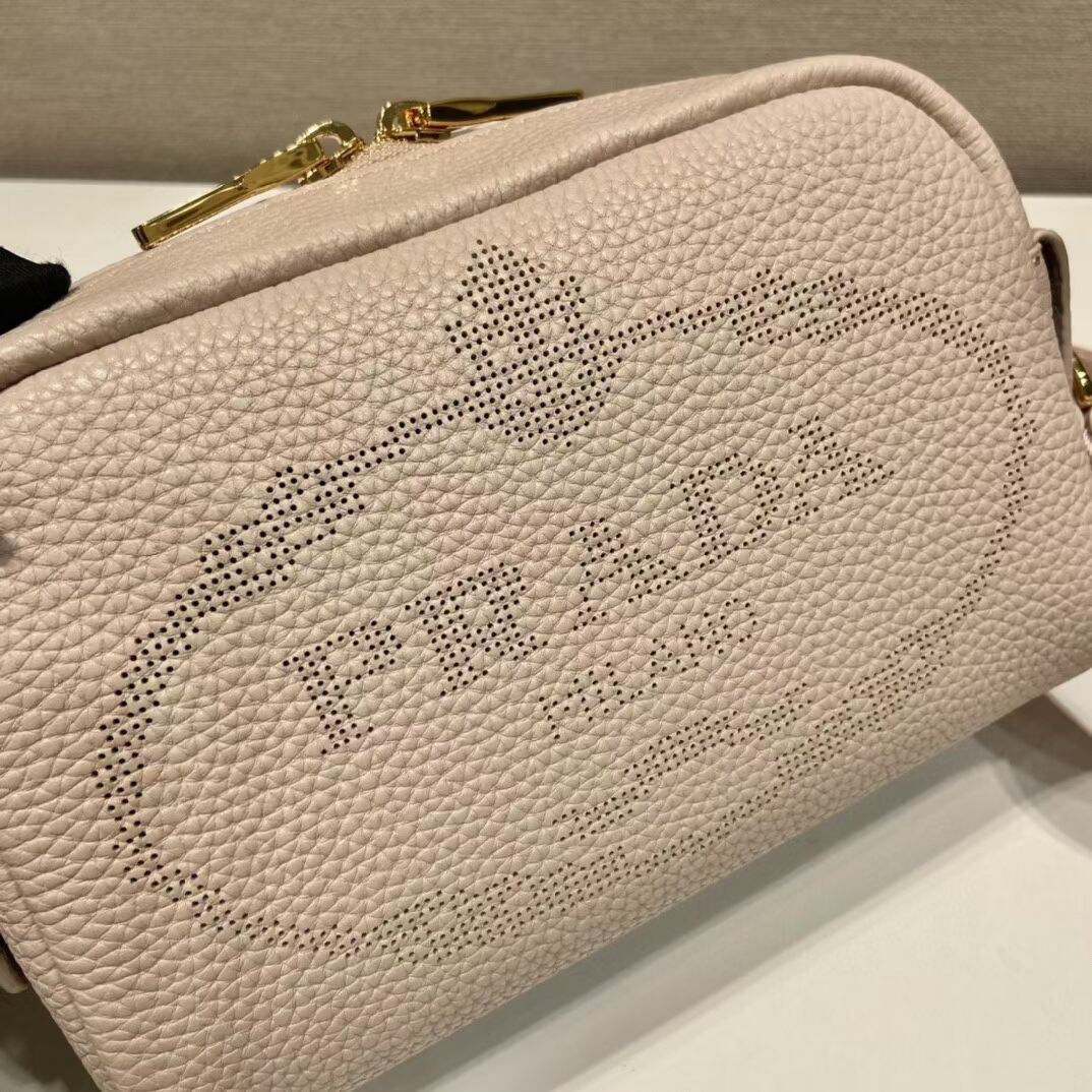 Prada Leather bag with shoulder strap 1DH781 light pink