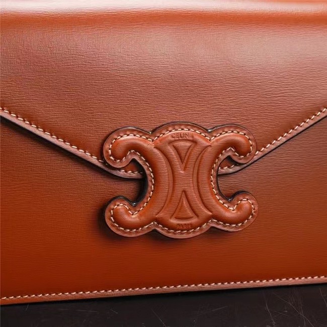 Celine TEEN CHAIN BESACE TRIOMPHE IN SHINY CALFSKIN 10J733 TAN 