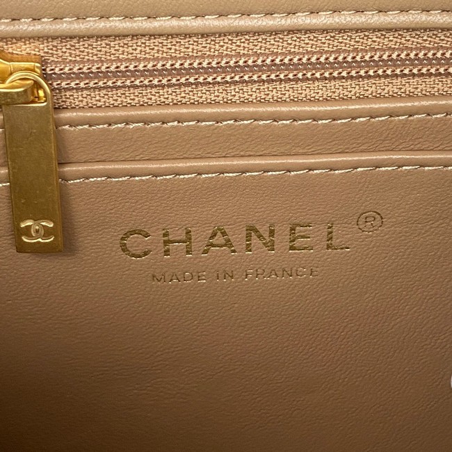 Chanel MINI FLAP BAG WITH TOP HANDLE AS2431 apricot