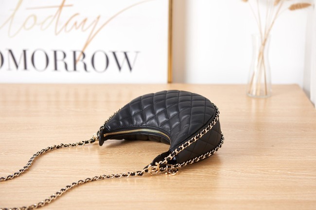 Chanel small Lambskin & Gold-Tone Metal AS3917 black