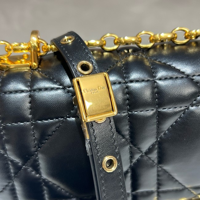 Dior Medium Soft Dior Caro Bag Macrocannage Lambskin M9253UHPA Black
