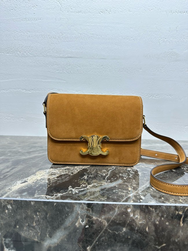 Celine TEEN TRIOMPHE BAG IN NUBUCK CALFSKIN 188423 CAMEL