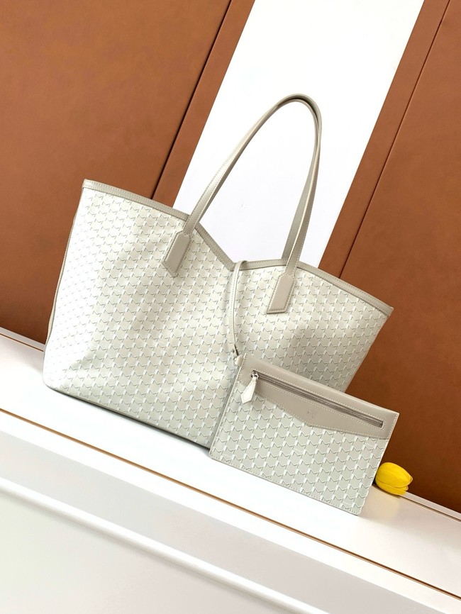 Goyard Calfskin Leather Tote Bag GM 3365 gray