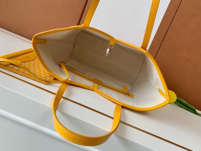 Goyard Calfskin Leather Tote Bag MM M8002 yellow