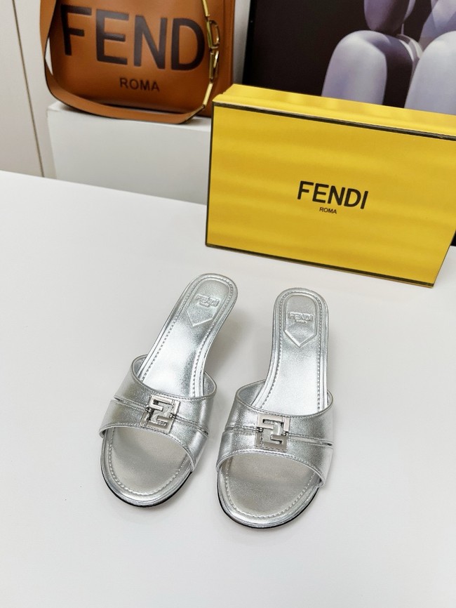 FENDI FFold leather mid-heel sandals 8R8538-2
