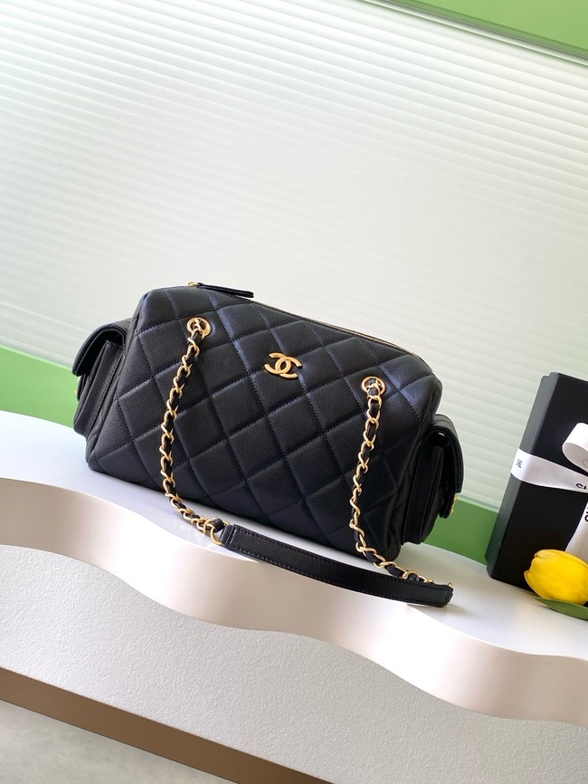 CHANEL Small Bowling Bag Grained Calfskin AS5791 black
