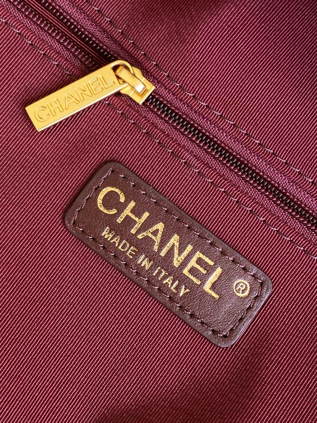 CHANEL Small Bowling Bag Lambskin AS5791 burgundy