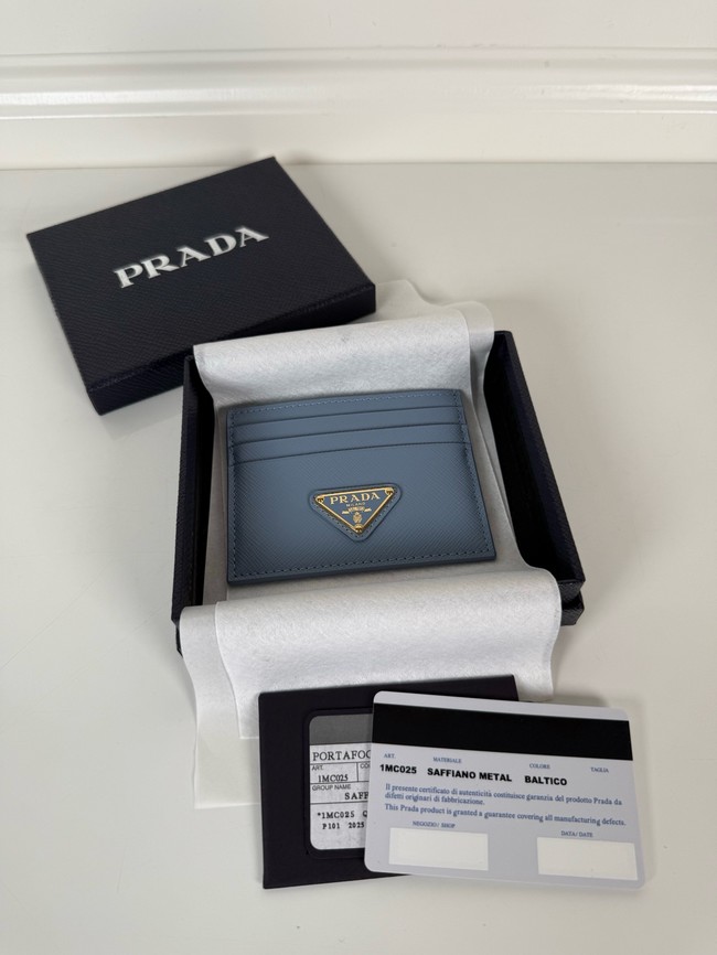 Prada Card Holder 1MC025 blue&gold