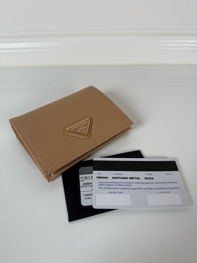 Prada Card Holder Wallet 1M0204 Apricot