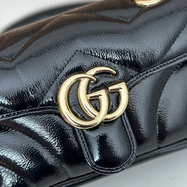 Gucci GG Marmont small shoulder bag Patent leather 446744 black