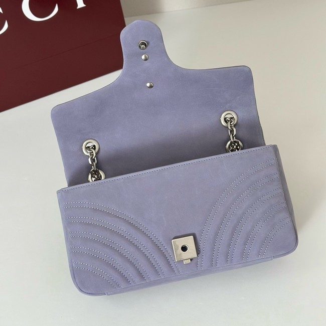 Gucci GG Marmont medium shoulder bag 837267 Variation dusty blue suede