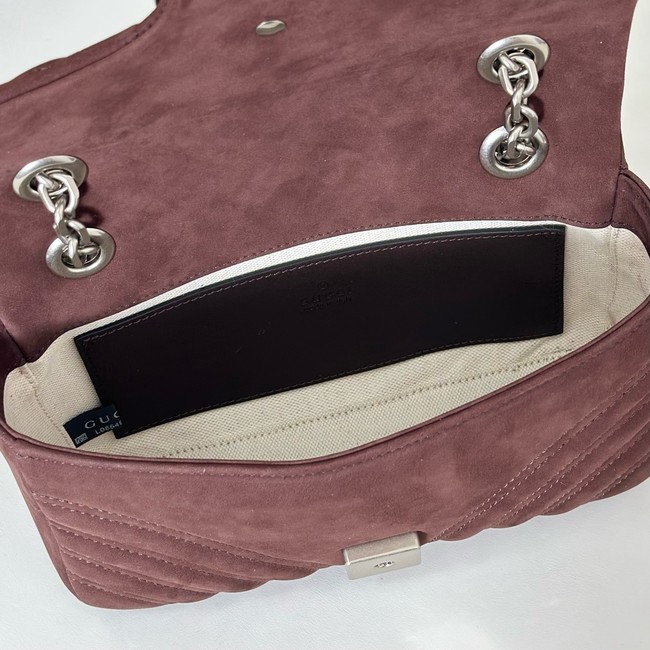 Gucci GG Marmont small shoulder bag 837280 Variation dusty blue suede