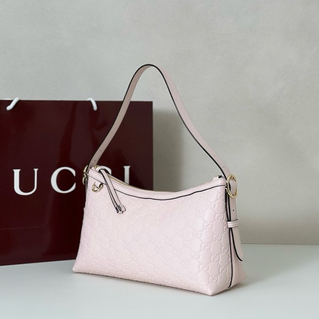 Gucci GG Emblem medium shoulder bag 847449 pink