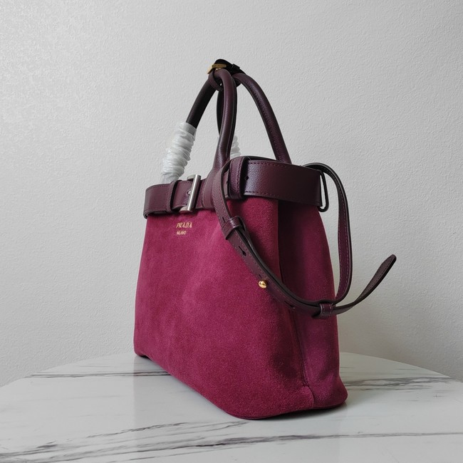 Prada medium leather tote bag 1BA434 Purple red