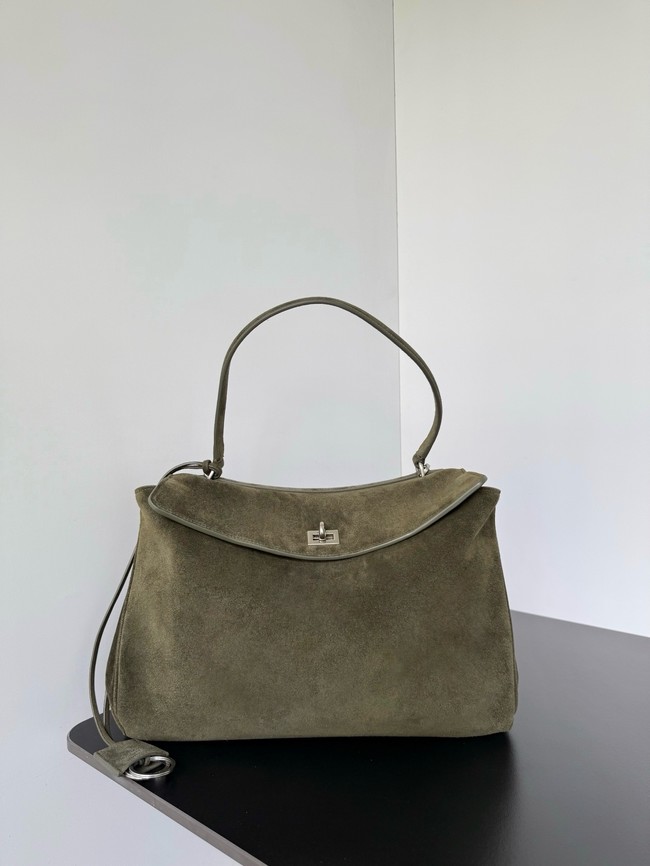 Balenciaga Rodeo Handbag Large suede calfskin 795458 green