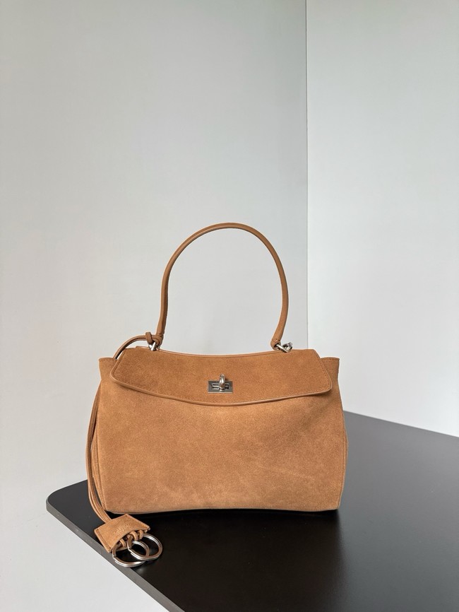 Balenciaga Rodeo Mini Handbag suede calfskin 795456 tan
