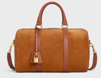Celine LARGE BOSTON in SUEDE CALFSKIN 121323 TOBACCO
