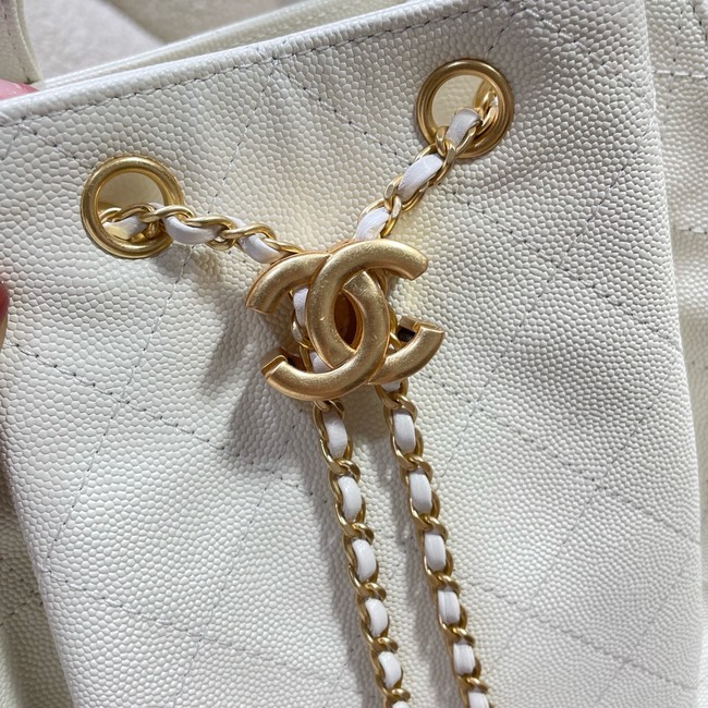 CHANEL 25 Medium Backpack AS5600 white