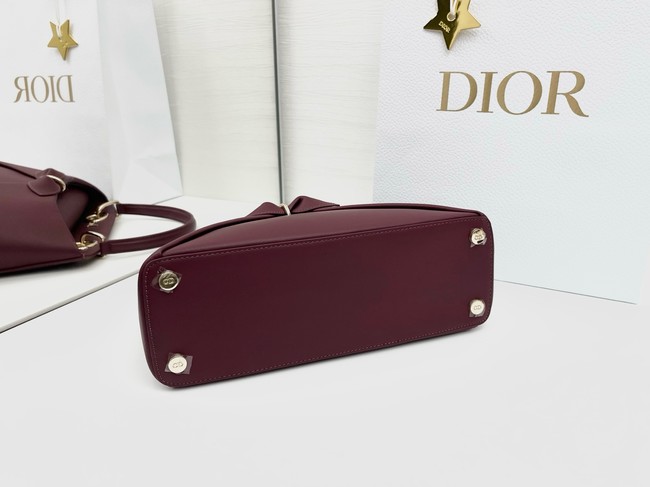 Dior Calfskin Tote Bag 6598 burgundy