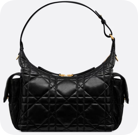 Dior Medium D-Dream Bag Macrocannage Lambskin M6323UU black