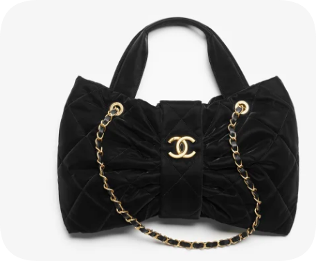 Chanel Bow bag Velvet-Effect Nylon AS5851 Black