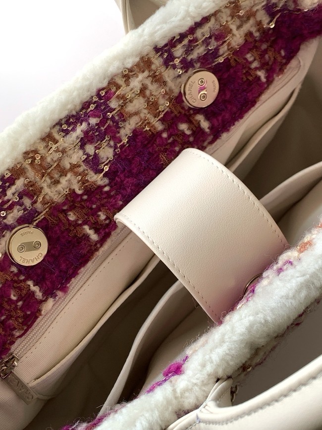 CHANEL Shopping Bag AS5688 white&Purple