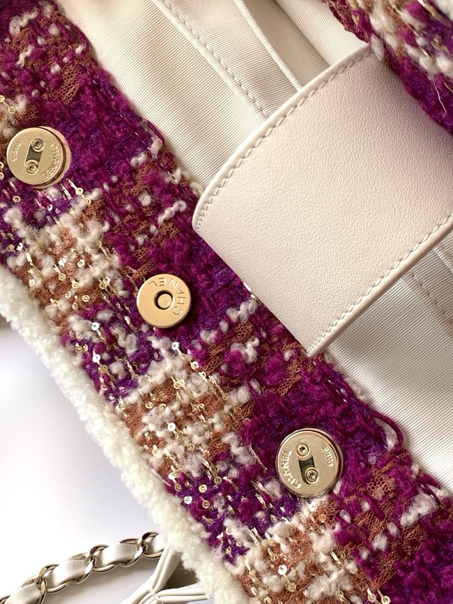 CHANEL Shopping Bag AS5689 white&Purple