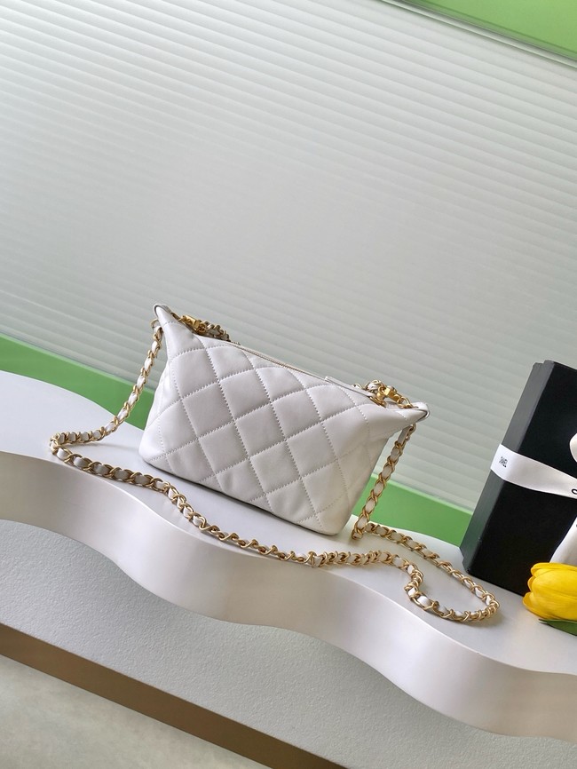 Chanel Lambskin Hobo Handbag AS5898 white