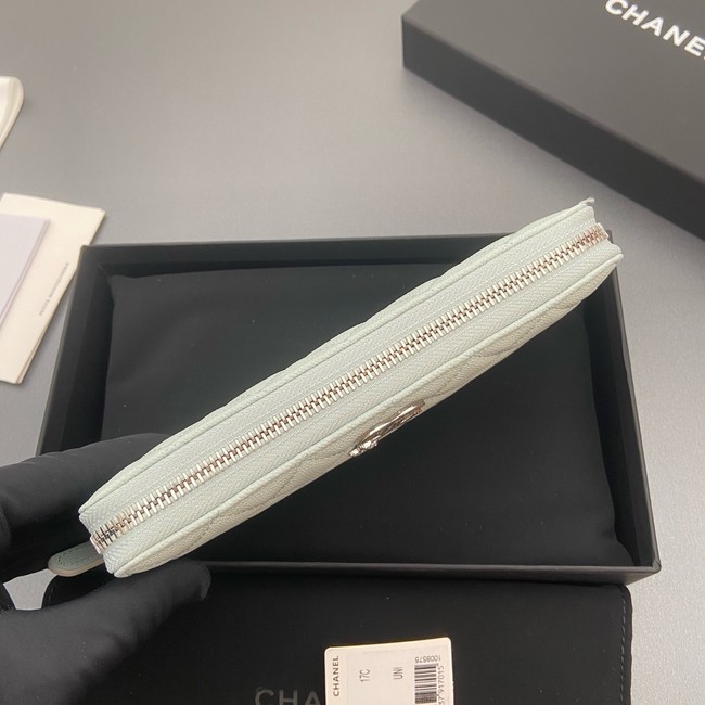 Chanel Classic Zipped Wallet 3726 light green