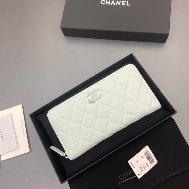 Chanel Classic Zipped Wallet 3726 light green