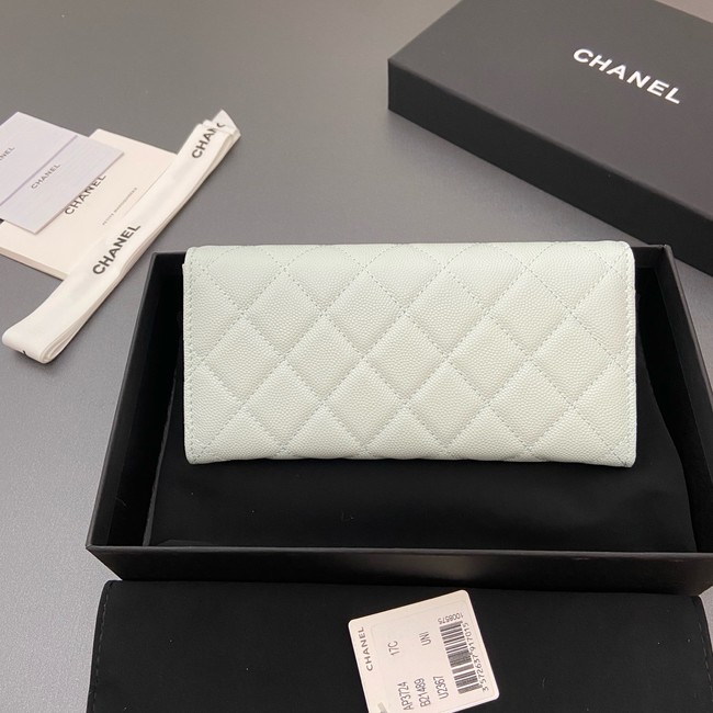 Chanel Long Flap Wallet AP3724 light green