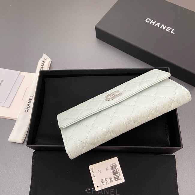 Chanel Long Flap Wallet AP3724 light green