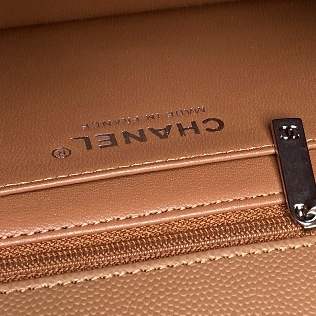 CHANEL Clutch With Chain AS2701 brown&Silver Metal