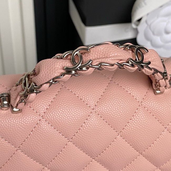 CHANEL Clutch With Chain AS2701 pink&Silver Metal
