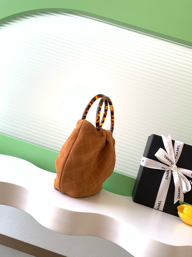 CHANEL Suede Small Hobo Bag AS6022 Camel