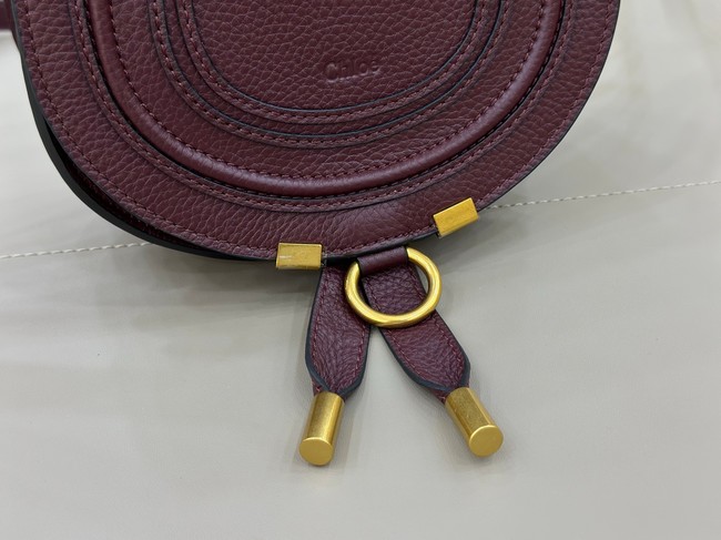 Chloe MARCIE small saddle bag 31053 burgundy
