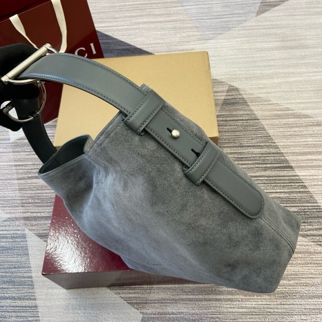 Gucci Beatrix medium tote bag suede 850926 gray