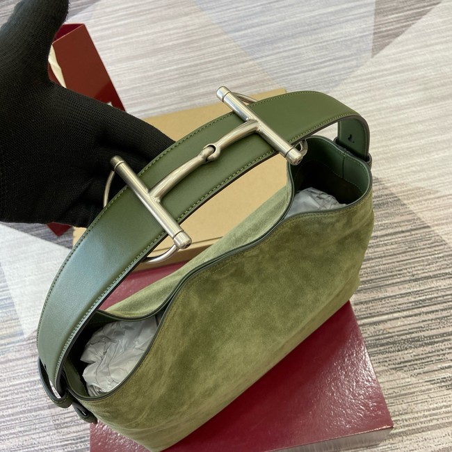 Gucci Beatrix medium tote bag suede 850926 green