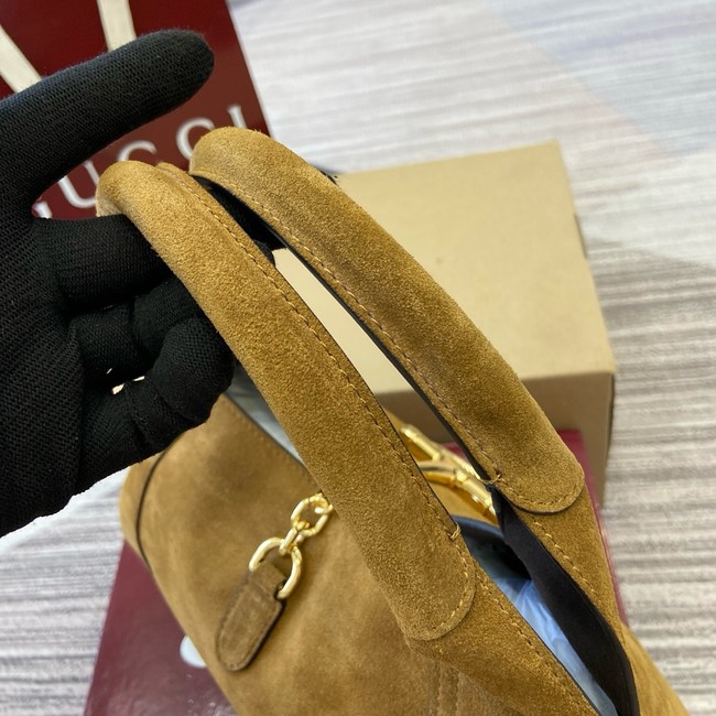 Gucci Beatrix medium tote bag suede 850926 brown suede