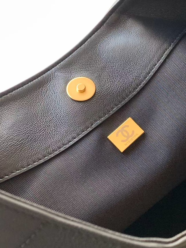 CHANEL Hobo Bag Calfskin AS5970 black