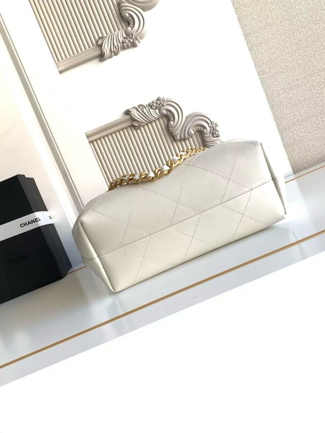 CHANEL Hobo Bag Calfskin AS5970 white