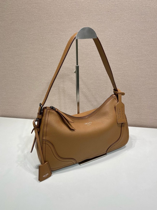 Prada Aimee large leather shoulder bag 1BC280 Caramel